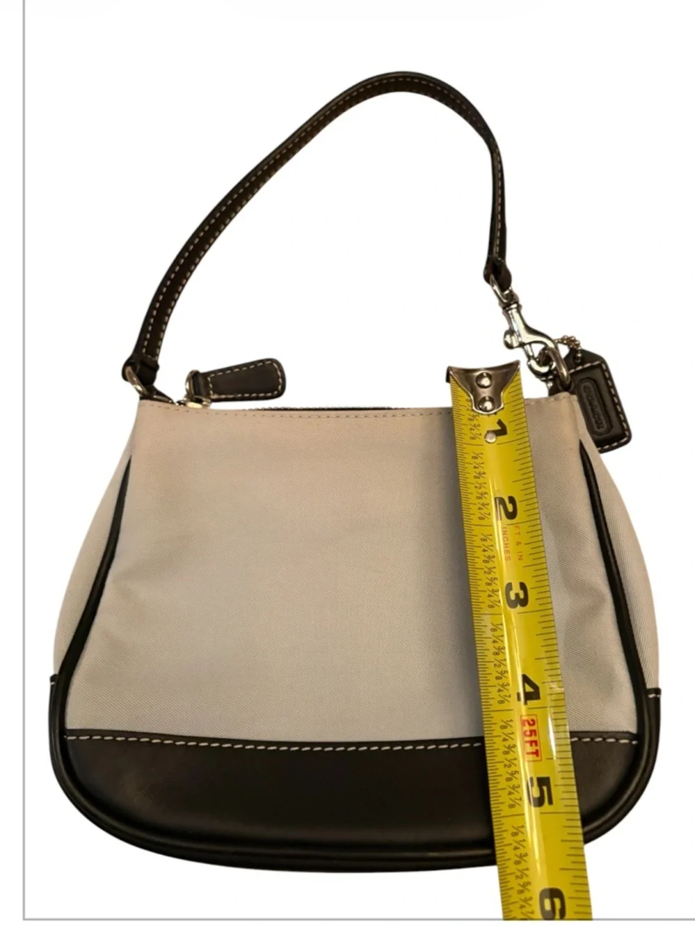 Y2K COACH HAMPTONS DEMI POUCH BAG MINI POUCHETTE PURSE LIGHT BLUE/BLACK L0J-7704